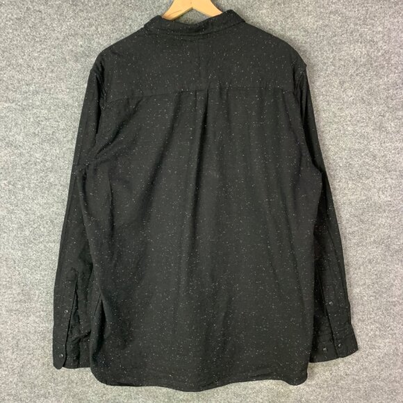 Flint & Tinder Mens Black Speckled Button-Up Shirt XXL‎ Cotton Blend Long Sleeve - Picture 2 of 10